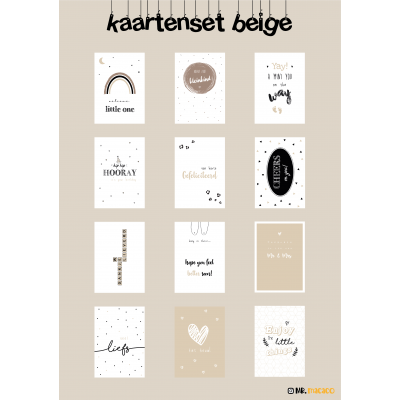 Wenskaartenset beige (12-delig)