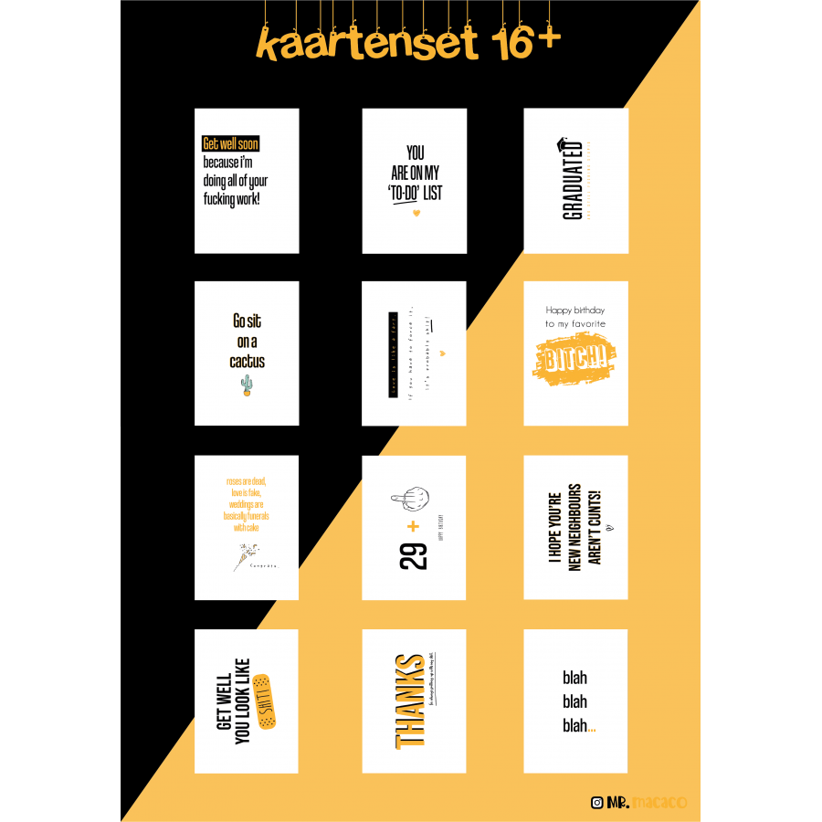 Wenskaartenset 16+ (12-delig) Wenskaartenset 16+ (12-delig)